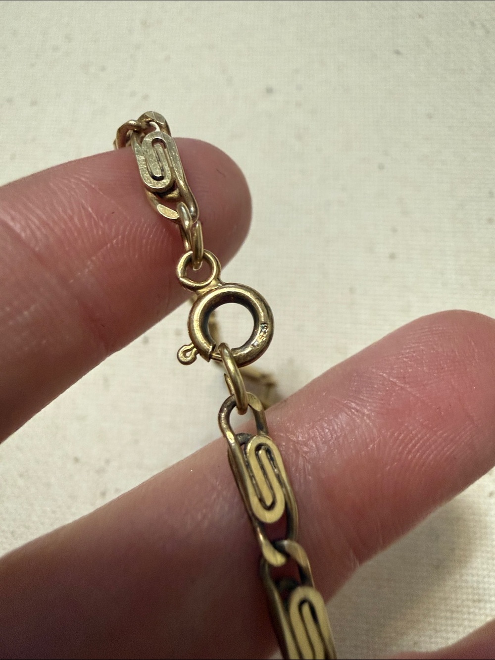 Sterling Silver 925 Gold Toned Link Necklace 17’ inch - Picture 3 of 10